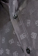 Silk Monogram Long-Sleeved Shirt