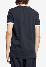 Velvet-Logo Navy Cotton T-shirt
