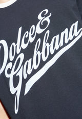 Velvet-Logo Navy Cotton T-shirt