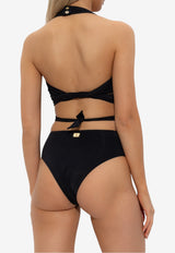 Balmain Wraparound Halterneck Bikini Black BKBAE2440 0-001