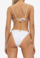 Balmain Chain Embellished Bikini White BKB842330 0-100