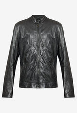 Dolce & Gabbana Stand-Collar Leather Jacket Black G9BUGL GJ744-N0000