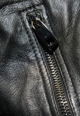 Dolce & Gabbana Stand-Collar Leather Jacket Black G9BUGL GJ744-N0000