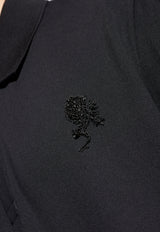 McQueen Shimmering Logo Polo T-shirt Black 839234 QXAAK-1000