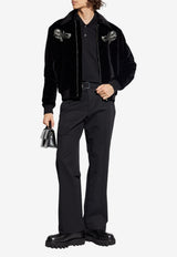 McQueen Shimmering Logo Polo T-shirt Black 839234 QXAAK-1000