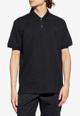 McQueen Shimmering Logo Polo T-shirt Black 839234 QXAAK-1000