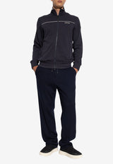 Moncler Zip-Up Logo Sweatshirt Blue K20918G00027 89B3P-742