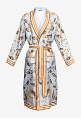 Dolce & Gabbana Seashells Print Silk Twill Robe Multicolor G031TT HI1ZB-HC5PK