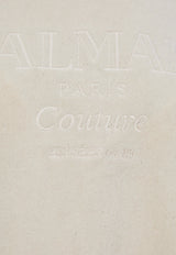 Balmain Embroidered Logo Beach Poncho Cream BKP472400 0-105