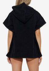 Balmain Embroidered Logo Beach Poncho Black BKP472400 0-001