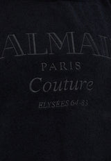 Balmain Embroidered Logo Beach Poncho Black BKP472400 0-001