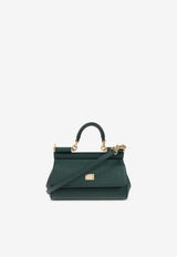 Dolce & Gabbana Mini Sicily Dauphine Leather Handbag Green BB7116 B1001-87399