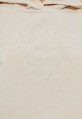 Balmain Embroidered Logo Cropped Poncho Cream BKP442400 0-105