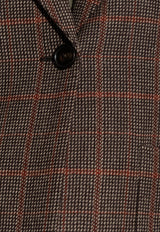 Chloé Prince of Wales Single-Breasted Blazer Brown CH25AVE53 097-93C