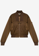 Chloé Cropped Bomber Jacket Brown CH25AVE16 113-233