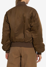 Chloé Cropped Bomber Jacket Brown CH25AVE16 113-233