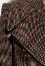 Chloé Double-Breasted Prince of Wales Coat Brown CH25AMA51 097-93C