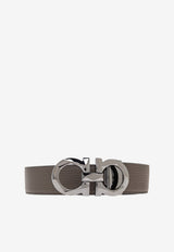 Ferragamo Double-Sided Leather Belt Gray 67A161 DOUBLE ADJUS 786005-CONCRETE