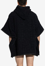 Balmain Monogram Jacquard Beach Poncho Black BWP471680 0-001