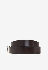 Ferragamo Reversible Leather Belt Brown 670391 DOUBLE ADJUS 785965-T MORO