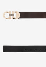 Ferragamo Reversible Leather Belt Brown 670391 DOUBLE ADJUS 785965-T MORO
