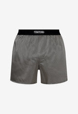 Tom Ford Polka Dots Silk Boxer Shorts Gray T4LE42080 0-009
