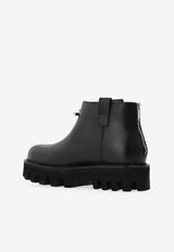 McQueen Leather Platform Boots Black 832334 WIAER-1064