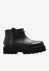McQueen Leather Platform Boots Black 832334 WIAER-1064