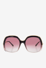 Chloé Leia Round Sunglasses Burgundy CH0327S 0-007