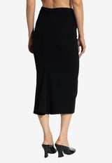 Givenchy Crepe Cady Midi Kickback Skirt Black BW40Y P164K-001