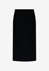 Givenchy Crepe Cady Midi Kickback Skirt Black BW40Y P164K-001