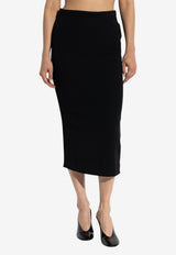 Givenchy Crepe Cady Midi Kickback Skirt Black BW40Y P164K-001