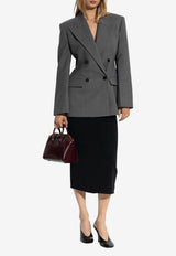 Givenchy Crepe Cady Midi Kickback Skirt Black BW40Y P164K-001