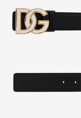 Dolce & Gabbana DG Logo Leather Belt Black BC4941 AG651-8B956