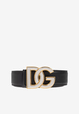Dolce & Gabbana DG Logo Leather Belt Black BC4941 AG651-8B956