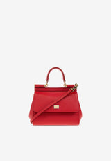 Dolce & Gabbana Small Sicily Dauphine Leather Handbag Red BB6003 B1001-80303