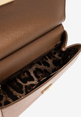 Dolce & Gabbana Large Sicily Dauphine Leather Handbag Brown BB6002 B1001-8M417