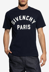 Givenchy Logo Print Crewneck T-shirt Blue BM71N K3YRS-411