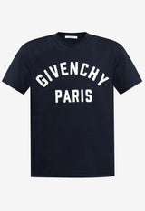 Givenchy Logo Print Crewneck T-shirt Blue BM71N K3YRS-411
