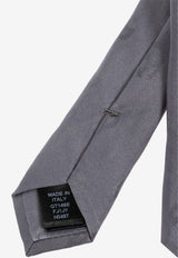 Dolce & Gabbana DG Logo Jacquard Silk Tie Gray GT149E FJ1JY-N0497