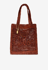 Chloé Summer Banana Raffia Tote Bag Brown CH25US901 P08-26M