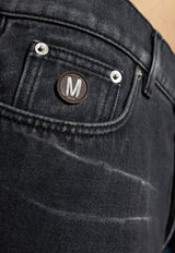 Moschino Straight-Leg Washed Jeans Gray 252ZZ A0347 5222-0555
