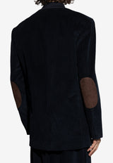 Moschino Single-Breasted Corduroy Blazer Navy 252ZZ A0504 5219-0510