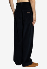 Moschino Corduroy Straight-Leg Pants Navy 252ZZ A0344 5219-0510