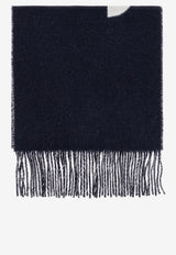 Jacquemus Logo Jacquard Wool Scarf Blue ACU00435 AOT4001-380