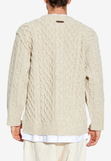 Moschino Cable Knit Layered Sweater Cream 252ZZ A0912 5203-0006