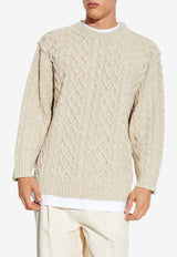 Moschino Cable Knit Layered Sweater Cream 252ZZ A0912 5203-0006