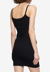 Versace Ribbed Knit Logo Mini Dress Black 1020512 1A15461-1B000