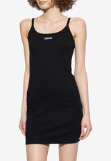 Versace Ribbed Knit Logo Mini Dress Black 1020512 1A15461-1B000