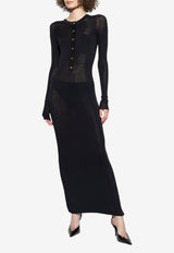 Versace Semi-Sheer Knitted Maxi Dress Black 1020358 1A16171-1B000